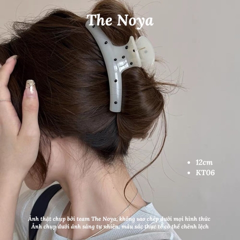 Kẹp tóc chấm bi The Noya, kẹp cá mập chấm sóng hoa ba chiều mới KT06