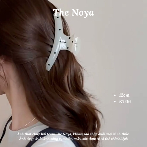 Kẹp tóc chấm bi The Noya, kẹp cá mập chấm sóng hoa ba chiều mới KT06