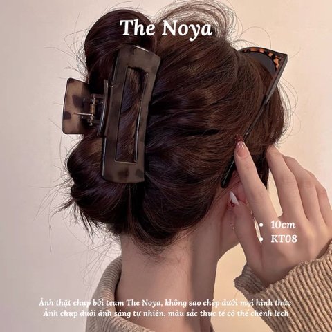 Kẹp tóc họa tiết da báo The Noya màu nâu cao cấp cho nữ, phong cách mới, kẹp tóc cá tính, tóc sau đầu, kẹp tóc hình cá mập, phụ kiện tóc sang trọng KT08, KT09, KT12