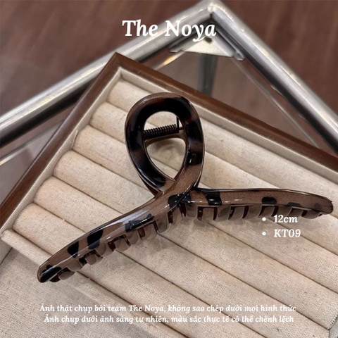 Kẹp tóc họa tiết da báo The Noya màu nâu cao cấp cho nữ, phong cách mới, kẹp tóc cá tính, tóc sau đầu, kẹp tóc hình cá mập, phụ kiện tóc sang trọng KT08, KT09, KT12
