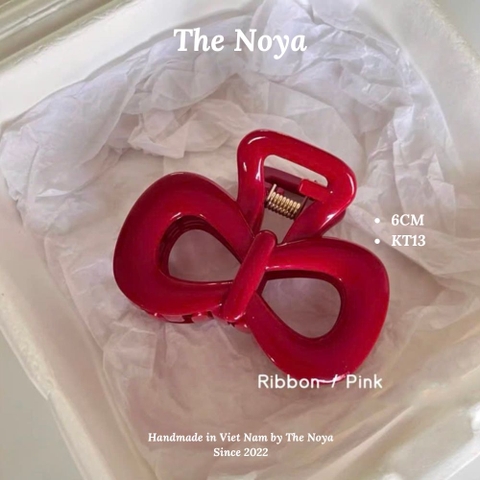 Kẹp tóc nơ đỏ The Noya phong cách Hàn, ribbon đỏ xinh KT13
