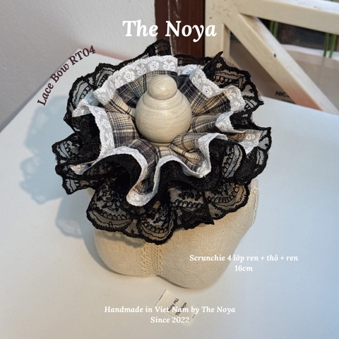 'LACE BOW' Dây buộc tóc scrunchies 4 tầng SIÊU PHỒNG phối ren handmade by The Noya RT04