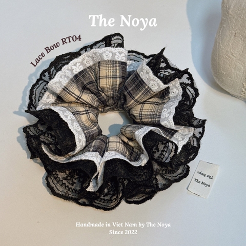 'LACE BOW' Dây buộc tóc scrunchies 4 tầng SIÊU PHỒNG phối ren handmade by The Noya RT04
