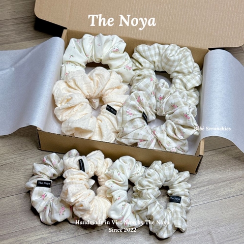Bebé Scrunchies - Dây buộc tóc SIÊU PHỒNG chất đũi hàn, xô muslim làm thủ công The Noya X35, D4, D5, D6