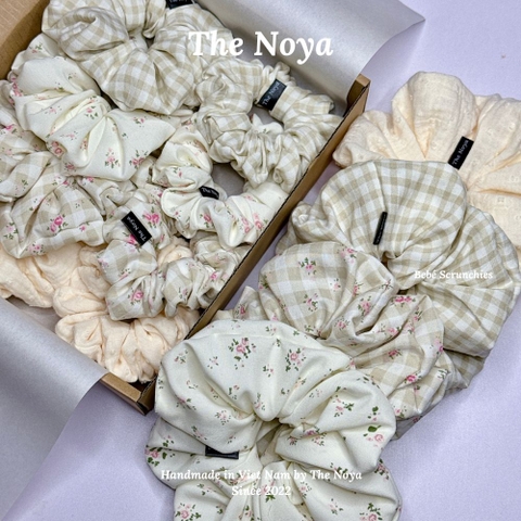 Bebé Scrunchies - Dây buộc tóc SIÊU PHỒNG chất đũi hàn, xô muslim làm thủ công The Noya X35, D4, D5, D6