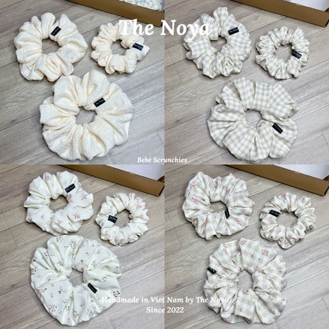 Bebé Scrunchies - Dây buộc tóc SIÊU PHỒNG chất đũi hàn, xô muslim làm thủ công The Noya X35, D4, D5, D6