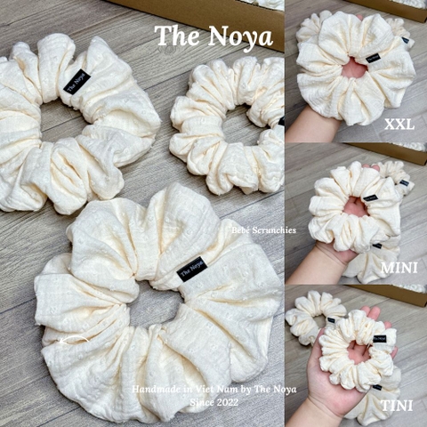 Bebé Scrunchies - Dây buộc tóc SIÊU PHỒNG chất đũi hàn, xô muslim làm thủ công The Noya X35, D4, D5, D6