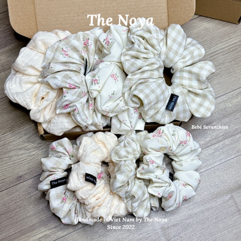 Bebé Scrunchies - Dây buộc tóc SIÊU PHỒNG chất đũi hàn, xô muslim làm thủ công The Noya X35, D4, D5, D6