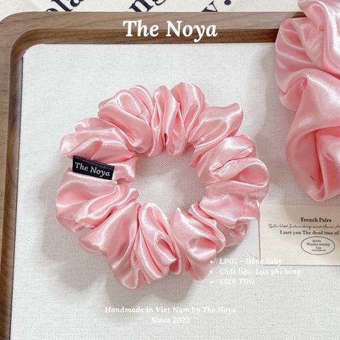 [SIÊU PHỒNG] Dây buộc tóc LỤA PHI BÓNG Hồng Baby handmade by The Noya LP02