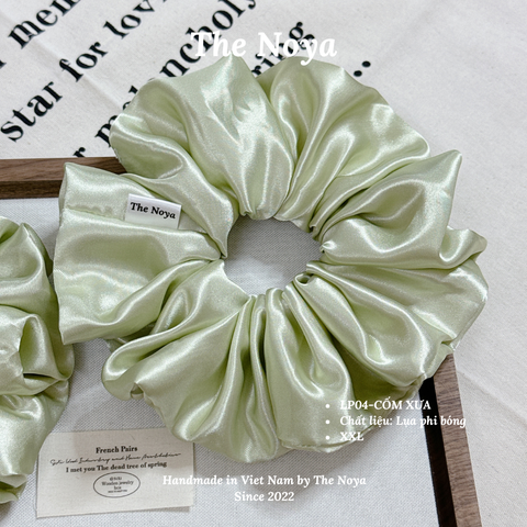 Dây buộc tóc siêu phồng handmade phi lụa Cốm Xưa by The Noya LP04