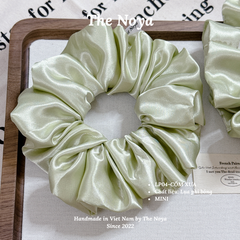 Dây buộc tóc siêu phồng handmade phi lụa Cốm Xưa by The Noya LP04