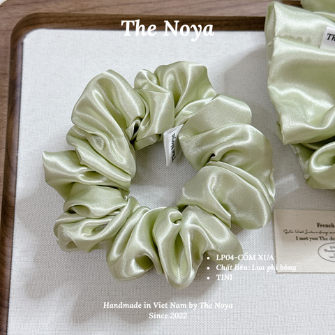 Dây buộc tóc siêu phồng handmade phi lụa Cốm Xưa by The Noya LP04
