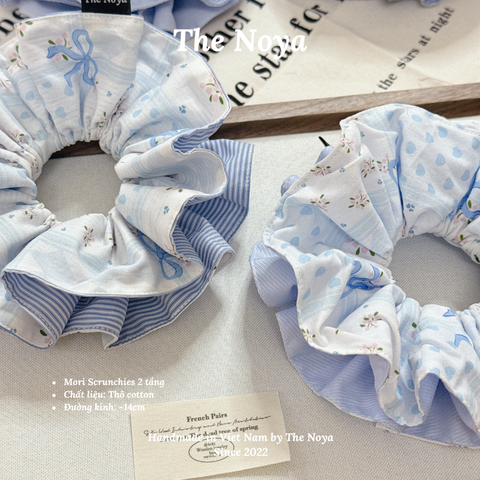 Mori Scrunchies - Dây buộc tóc 2 tầng handmade thủ công vintage The Noya