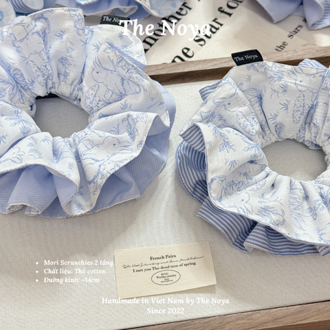 Mori Scrunchies - Dây buộc tóc 2 tầng handmade thủ công vintage The Noya