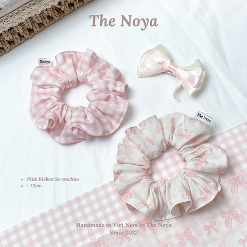 Pink Ribbon - Dây buộc tóc handmade mí viền by The Noya T7,T8