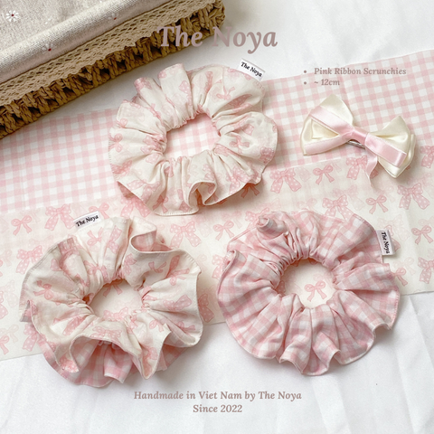 Pink Ribbon - Dây buộc tóc handmade mí viền by The Noya T7,T8