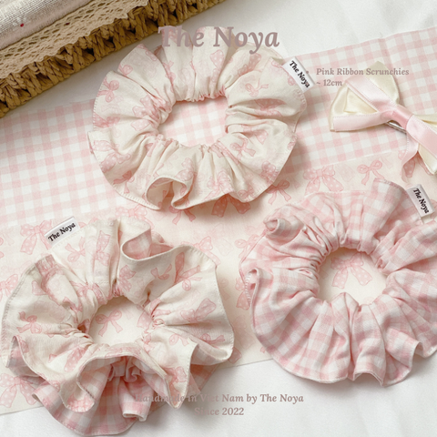 Pink Ribbon - Dây buộc tóc handmade mí viền by The Noya T7,T8