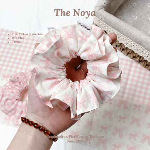 Pink Ribbon - Dây buộc tóc handmade mí viền by The Noya T7,T8