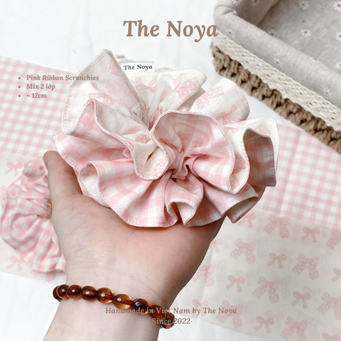 Pink Ribbon - Dây buộc tóc handmade mí viền by The Noya T7,T8