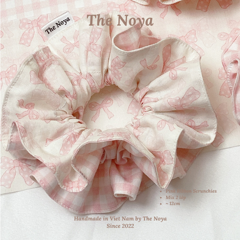 Pink Ribbon - Dây buộc tóc handmade mí viền by The Noya T7,T8