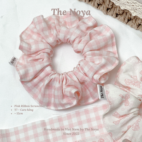 Pink Ribbon - Dây buộc tóc handmade mí viền by The Noya T7,T8