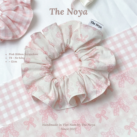 Pink Ribbon - Dây buộc tóc handmade mí viền by The Noya T7,T8