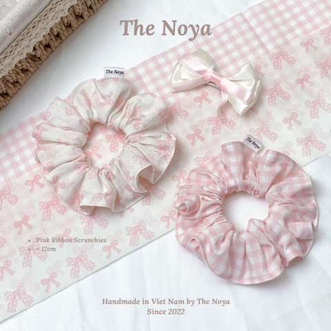 Pink Ribbon - Dây buộc tóc handmade mí viền by The Noya T7,T8