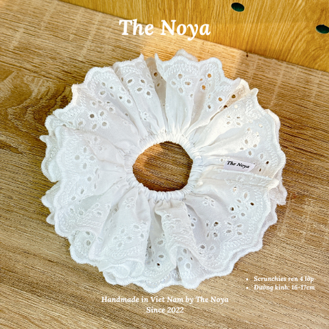 [SIÊU TO] Scrunchies 4 lớp The Noya siêu bồng bềnh thô pha ren