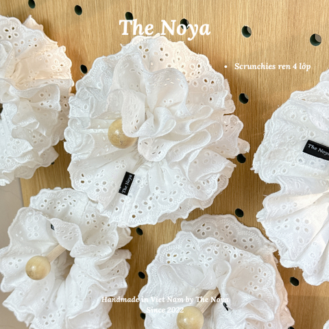 [SIÊU TO] Scrunchies 4 lớp The Noya siêu bồng bềnh thô pha ren