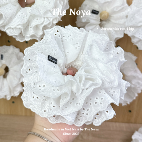 [SIÊU TO] Scrunchies 4 lớp The Noya siêu bồng bềnh thô pha ren