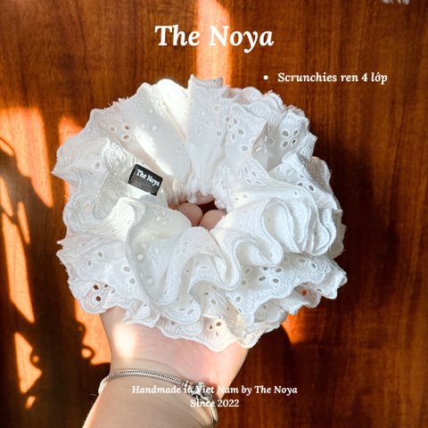 [SIÊU TO] Scrunchies 4 lớp The Noya siêu bồng bềnh thô pha ren