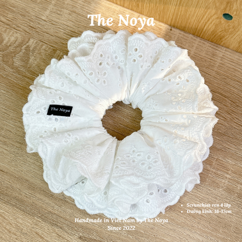 [SIÊU TO] Scrunchies 4 lớp The Noya siêu bồng bềnh thô pha ren