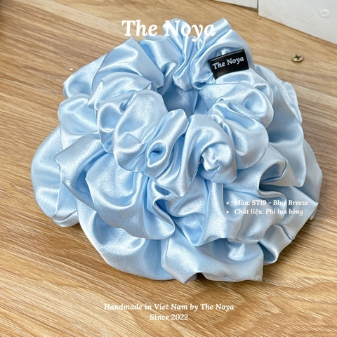 Blue Breeze Scrunchies - Dây buộc tóc siêu phồng handmade phi lụa by The Noya ST19