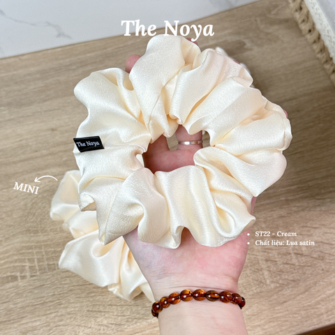 Cream Scrunchies - Dây buộc tóc siêu phồng handmade phi lụa by The Noya ST22