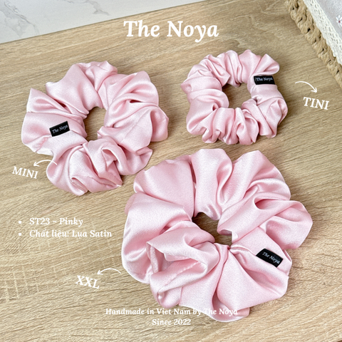 Pinky Scrunchies - Dây buộc tóc siêu phồng handmade phi lụa by The Noya ST23