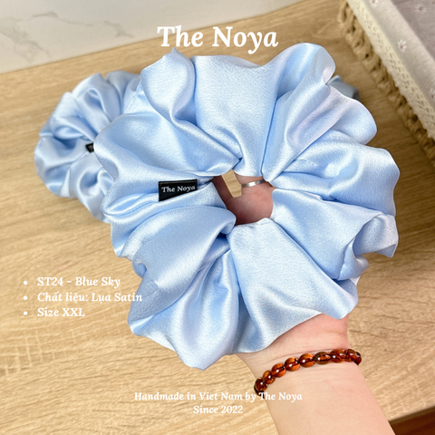 Blue Sky Scrunchies - Dây buộc tóc siêu phồng handmade phi lụa by The Noya ST24