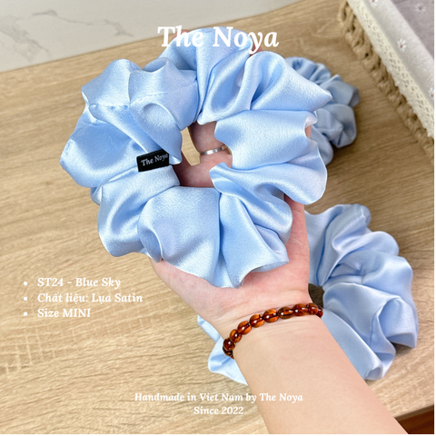 Blue Sky Scrunchies - Dây buộc tóc siêu phồng handmade phi lụa by The Noya ST24