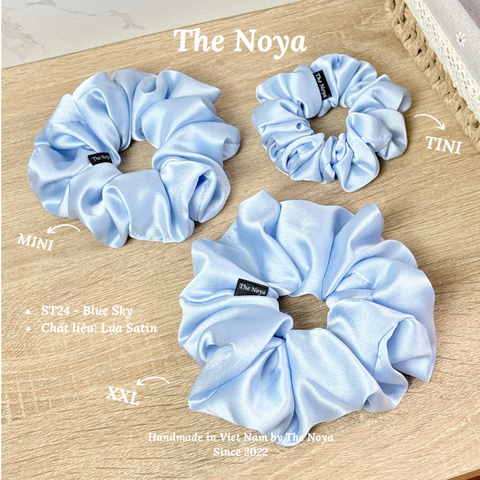 Blue Sky Scrunchies - Dây buộc tóc siêu phồng handmade phi lụa by The Noya ST24