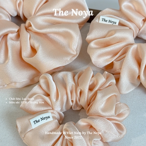 Dây buộc tóc scrunchies Hoàng Hôn lụa satin mềm mại siêu phồng handmade by The Noya ST36