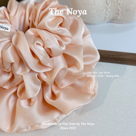Dây buộc tóc scrunchies Hoàng Hôn lụa satin mềm mại siêu phồng handmade by The Noya ST36