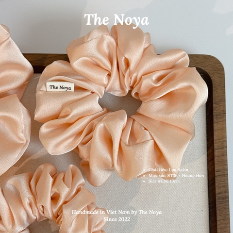 Dây buộc tóc scrunchies Hoàng Hôn lụa satin mềm mại siêu phồng handmade by The Noya ST36