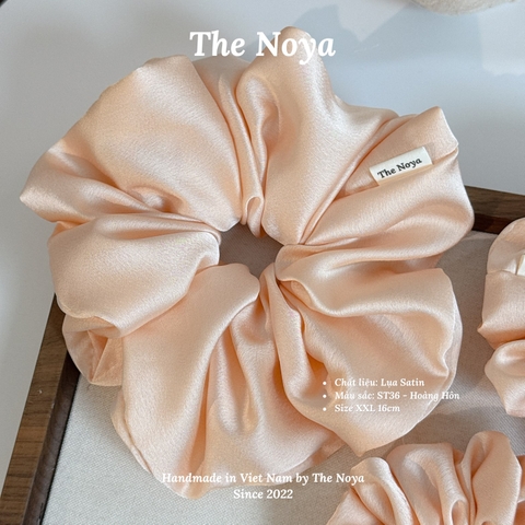 Dây buộc tóc scrunchies Hoàng Hôn lụa satin mềm mại siêu phồng handmade by The Noya ST36