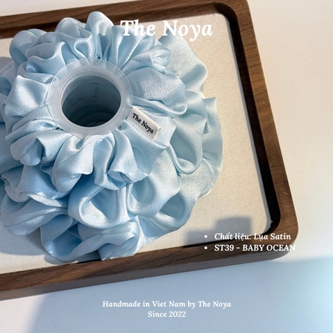 BABY OCEAN - Dây buộc tóc scrunchies lụa satin mềm mại siêu phồng handmade by The Noya ST39