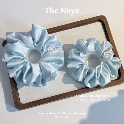 BABY OCEAN - Dây buộc tóc scrunchies lụa satin mềm mại siêu phồng handmade by The Noya ST39