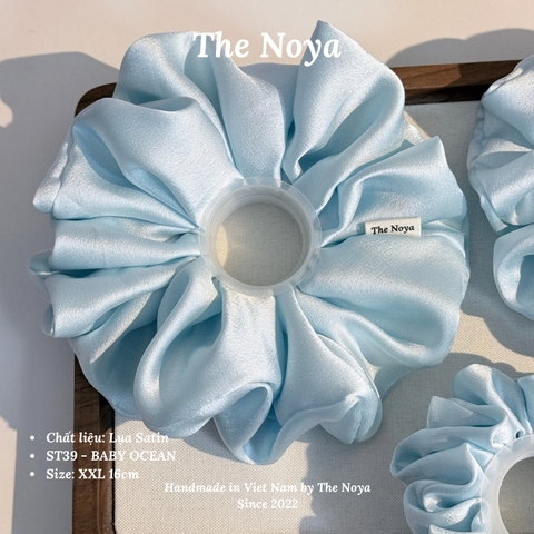 BABY OCEAN - Dây buộc tóc scrunchies lụa satin mềm mại siêu phồng handmade by The Noya ST39