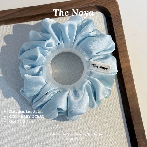 BABY OCEAN - Dây buộc tóc scrunchies lụa satin mềm mại siêu phồng handmade by The Noya ST39