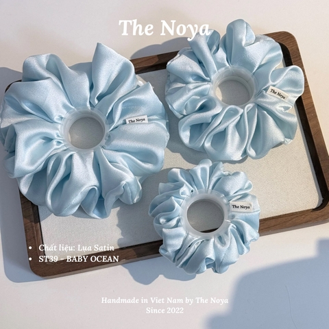 BABY OCEAN - Dây buộc tóc scrunchies lụa satin mềm mại siêu phồng handmade by The Noya ST39