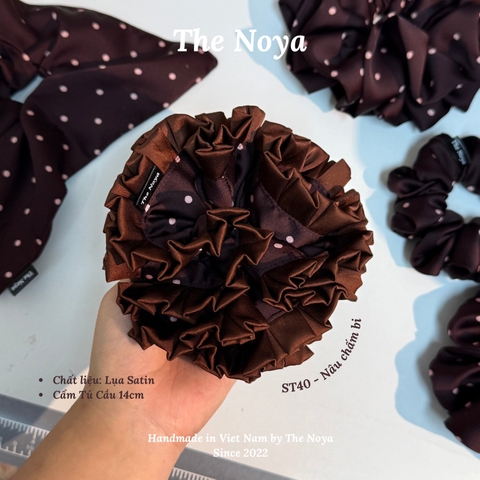 Dây buộc tóc scrunchies lụa satin handmade by The Noya ST40