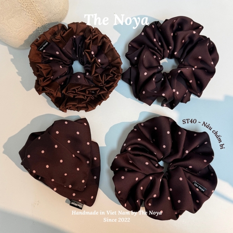 Dây buộc tóc scrunchies lụa satin handmade by The Noya ST40