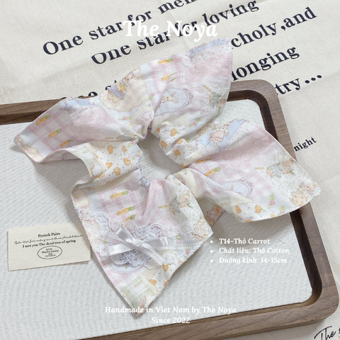 Thỏ Carrot-Dây buộc tóc handmade hoạ tiết mix by The Noya T14